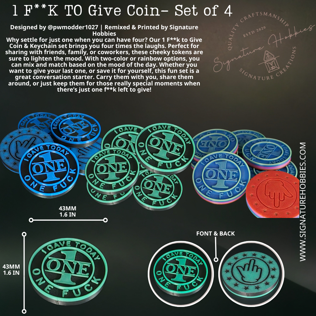 1 F**K TO Give Coin & Keychain