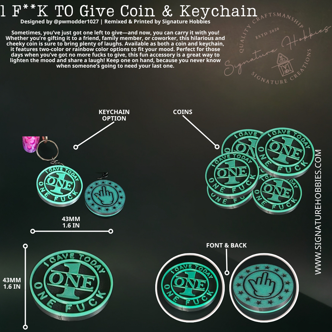 1 F**K TO Give Coin & Keychain