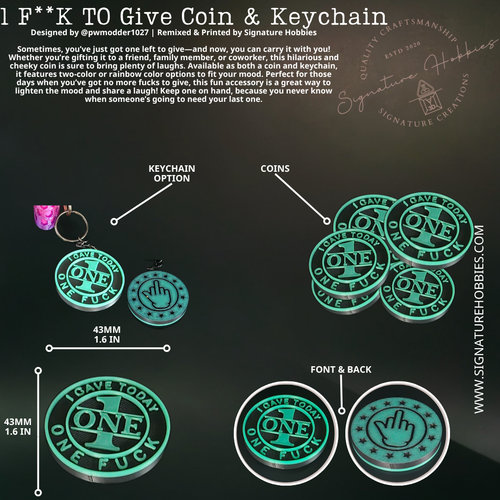 1 F**K TO Give Coin & Keychain
